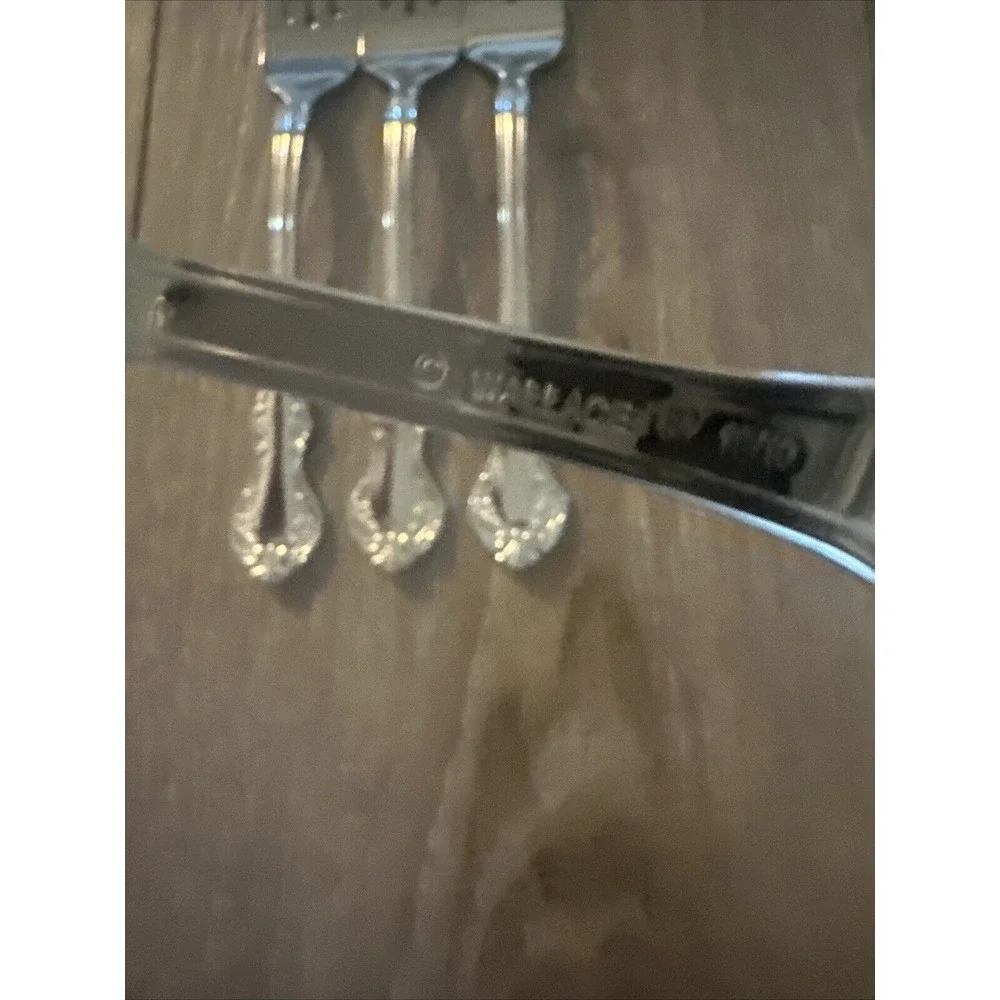 Vtg Wallace Camden 4 Salad Dessert Fork Lot Stainless Flatware 18/10‎